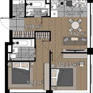 Объявление 3-к квартира, 50.36м2, 13/25 эт