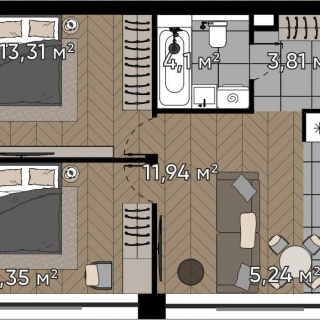 Объявление 3-к квартира, 50.75м2, 11/25 эт