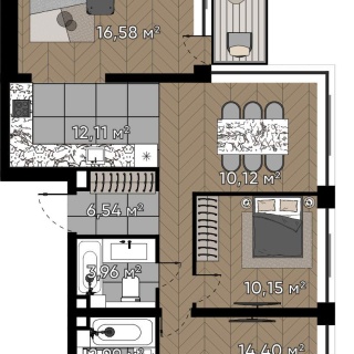 Объявление 4-к квартира, 82.15м2, 20/25 эт