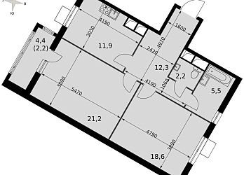 Объявление 2-к квартира, 74&nbsp;м&sup2;, 7/16 эт.