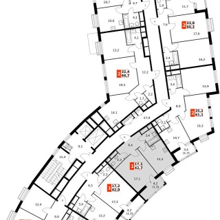 Объявление 1-к квартира, 42.7м2, 9/16 эт