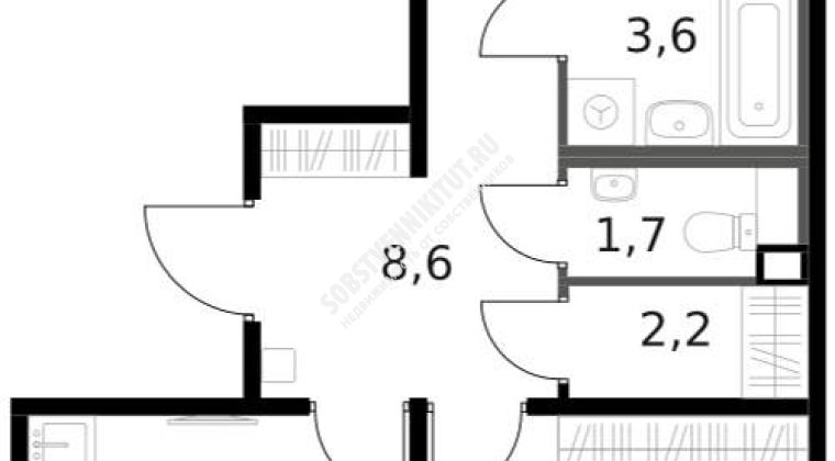 Объявление 2-к квартира, 61.4м2, 10/14 эт