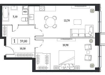 Объявление 2-к квартира, 59&nbsp;м&sup2;, 11/24 эт.