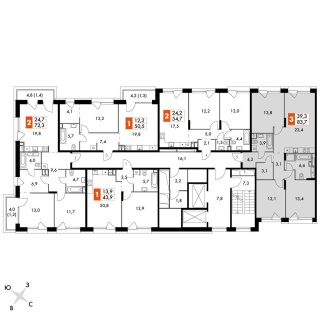 Объявление 3-к квартира, 84.3м2, 5/17 эт