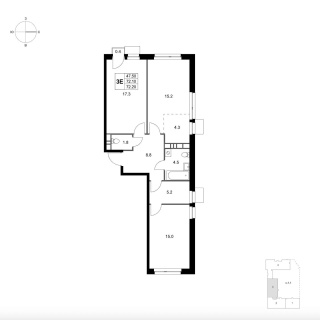 Объявление 3-к квартира, 72.2м2, 6/7 эт