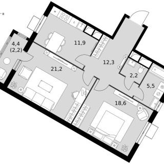 Объявление 2-к квартира, 74м2, 7/16 эт