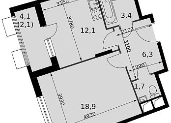 Объявление 1-к квартира, 44.4&nbsp;м&sup2;, 10/16 эт.