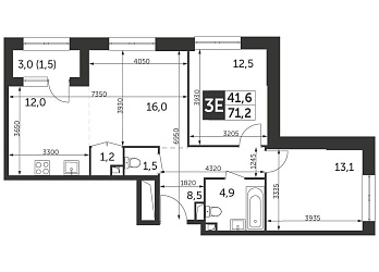 Объявление 3-к квартира, 71.2&nbsp;м&sup2;, 20/28 эт.