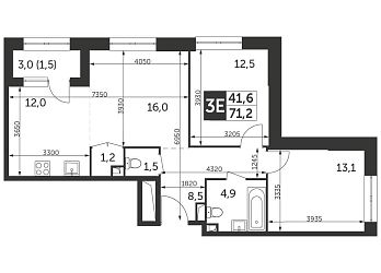 Объявление 3-к квартира, 71.2&nbsp;м&sup2;, 20/28 эт.