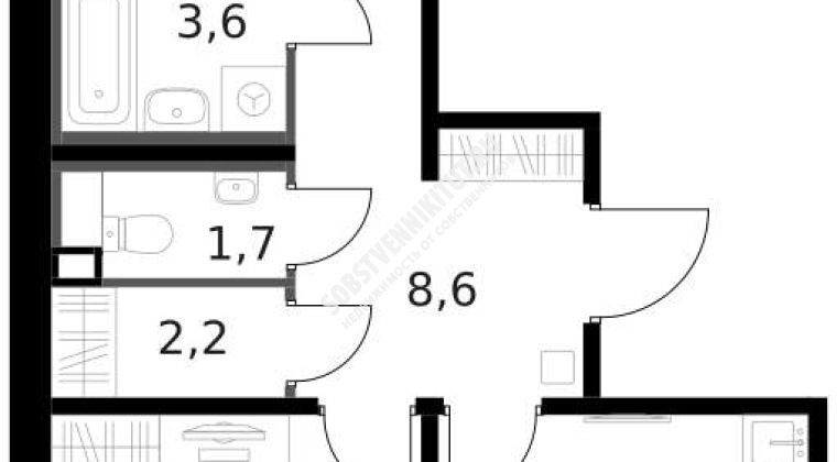 Объявление 2-к квартира, 59.4м2, 5/14 эт