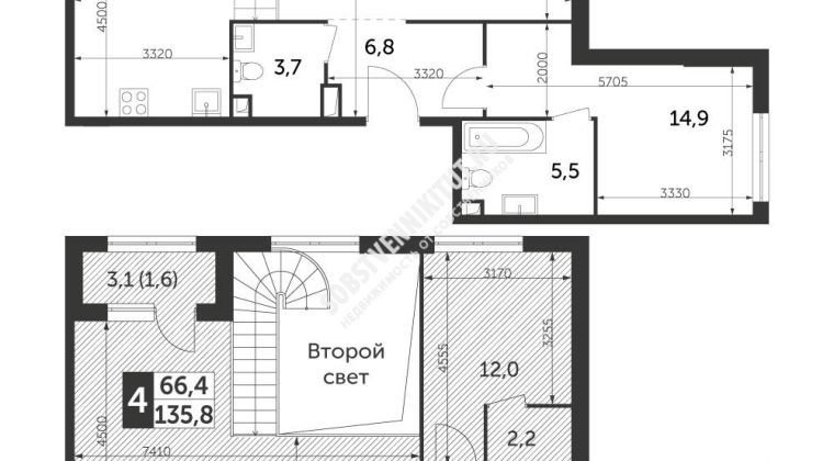 Объявление 4-к квартира, 135.8м2, 35/37 эт