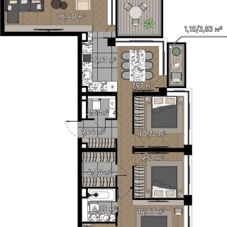 Объявление 5-к квартира, 94.45м2, 24/25 эт