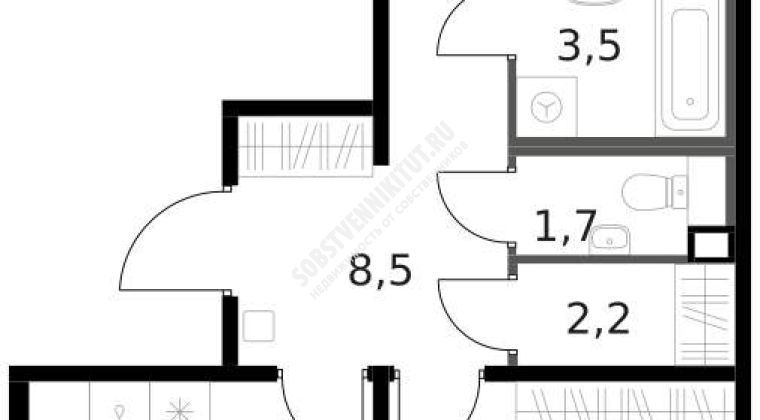Объявление 2-к квартира, 59.4м2, 2/13 эт