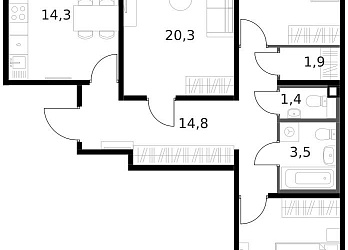 3-к квартира, 84 м², 11/14 эт. - 3027618 Объявление 3-к квартира, 84 м², 11/14 эт.