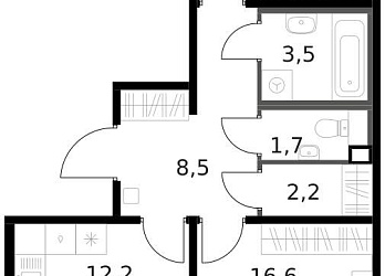 2-к квартира, 59.4 м², 12/13 эт. - 3027620 Объявление 2-к квартира, 59.4 м², 12/13 эт.