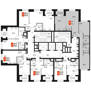 Объявление 3-к квартира, 83.2м2, 3/37 эт
