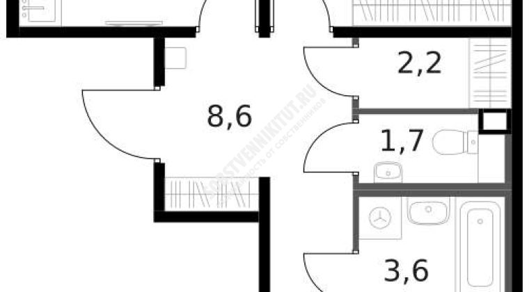 Объявление 2-к квартира, 59.6м2, 7/14 эт