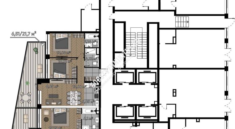 Объявление 3-к квартира, 87.66м2, 1/25 эт