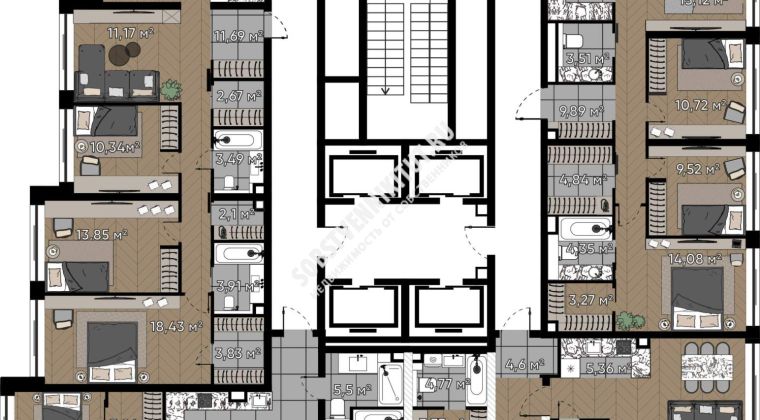 Объявление 4-к квартира, 81.64м2, 23/25 эт