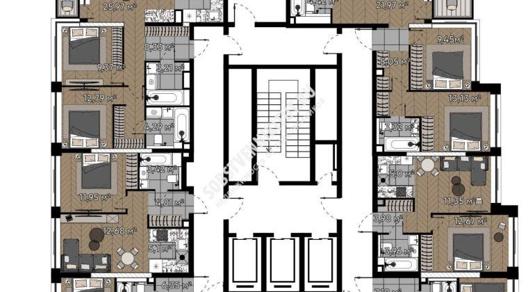 Объявление 3-к квартира, 75.74м2, 11/16 эт