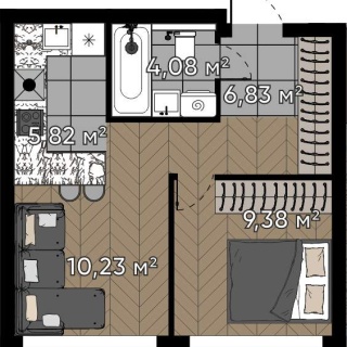 Объявление 2-к квартира, 36.34м2, 10/16 эт