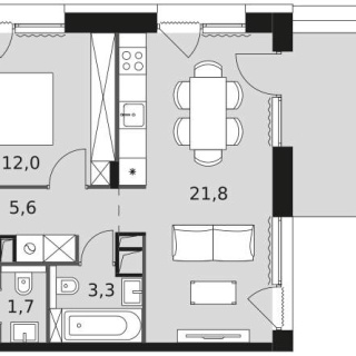 Объявление 3-к квартира, 72.8м2, 13/17 эт