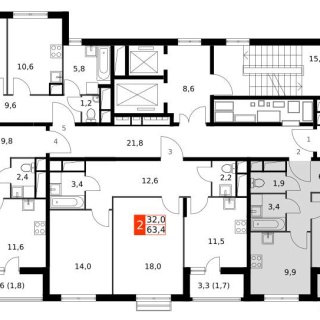 Объявление 1-к квартира, 40.7м2, 9/16 эт