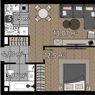 Объявление 2-к квартира, 38.71м2, 6/25 эт