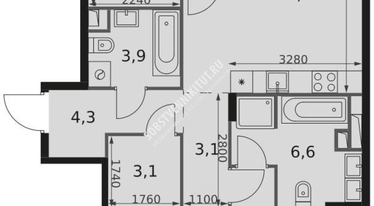 Объявление 3-к квартира, 84.3м2, 10/17 эт