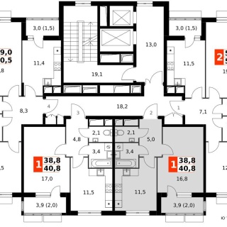 Объявление 1-к квартира, 40.7м2, 8/16 эт