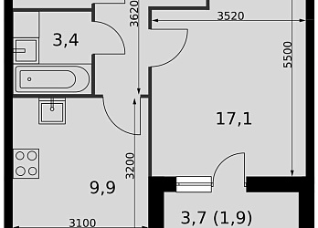 Объявление 1-к квартира, 40.7&nbsp;м&sup2;, 9/16 эт.