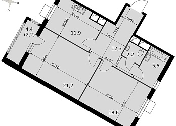 Объявление 2-к квартира, 74&nbsp;м&sup2;, 7/16 эт.