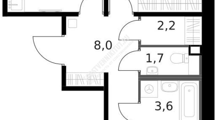 Объявление 2-к квартира, 58.1м2, 4/14 эт