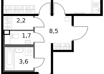 Объявление 2-к квартира, 59.6&nbsp;м&sup2;, 11/14 эт.