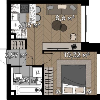Объявление 2-к квартира, 31м2, 10/16 эт