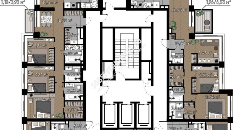 Объявление 2-к квартира, 36.34м2, 13/16 эт