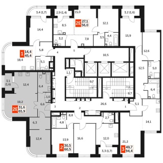 Объявление 2-к квартира, 65.9м2, 20/47 эт