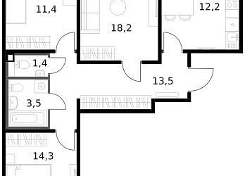 Объявление 3-к квартира, 76.2&nbsp;м&sup2;, 10/13 эт.