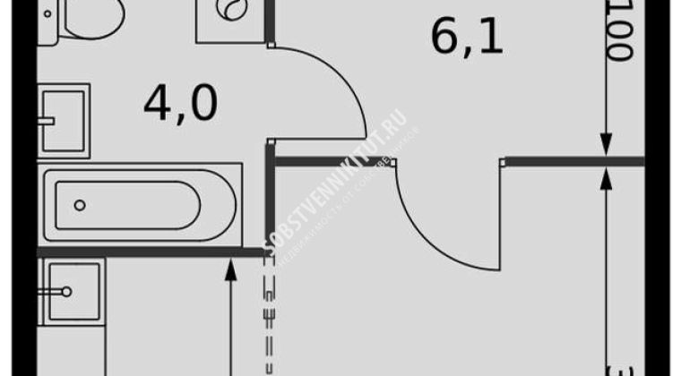 Объявление Студия, 27.3м2, 8/16 эт