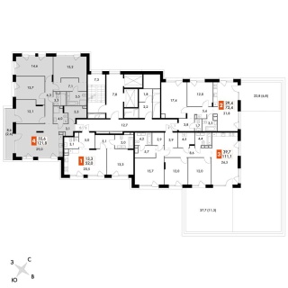 Объявление 5-к квартира, 122.3м2, 13/17 эт