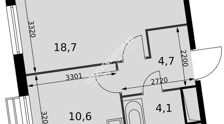 Объявление 1-к квартира, 38.1м2, 10/16 эт