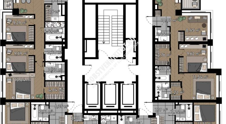Объявление 4-к квартира, 92.85м2, 14/16 эт