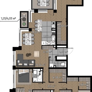 Объявление 6-к квартира, 174.15м2, 19/20 эт