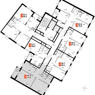 Объявление 2-к квартира, 74м2, 7/16 эт