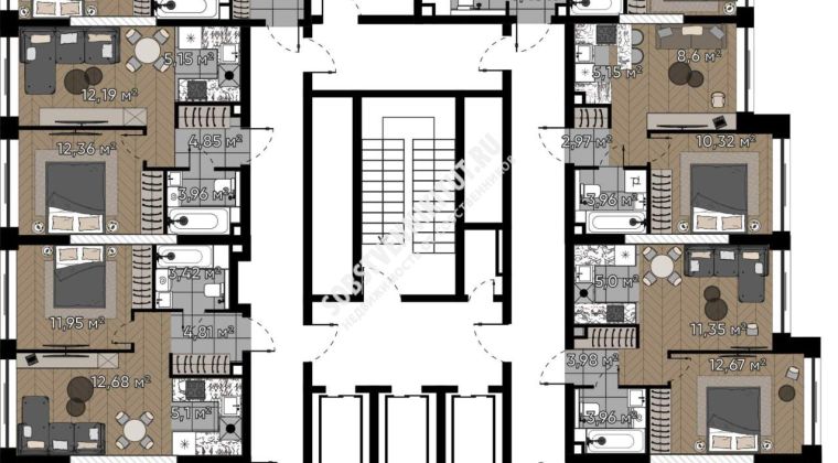 Объявление 2-к квартира, 51.22м2, 9/16 эт