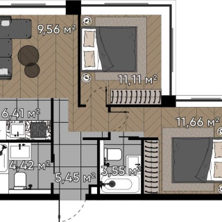 Объявление 3-к квартира, 52.16м2, 10/16 эт