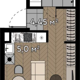 Объявление Студия, 24.34м2, 14/25 эт