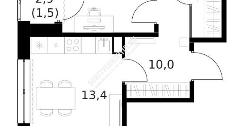 Объявление 3-к квартира, 68.4м2, 11/14 эт