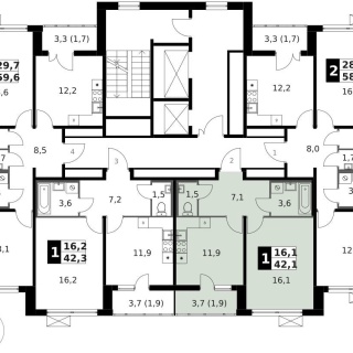Объявление 1-к квартира, 42.2м2, 13/14 эт