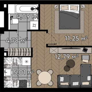 Объявление 2-к квартира, 37.92м2, 14/20 эт